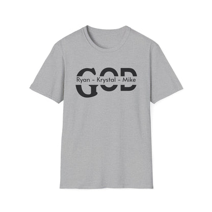 Personalized God Name Stripe T-Shirt — Add Kids Names Faith Tee (e.g., Ryan • Kr | Christian shirt | Custom Church Merch