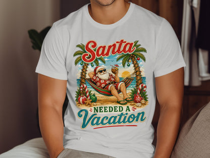 Santa needed a vacation graphic on a white t-shirt.