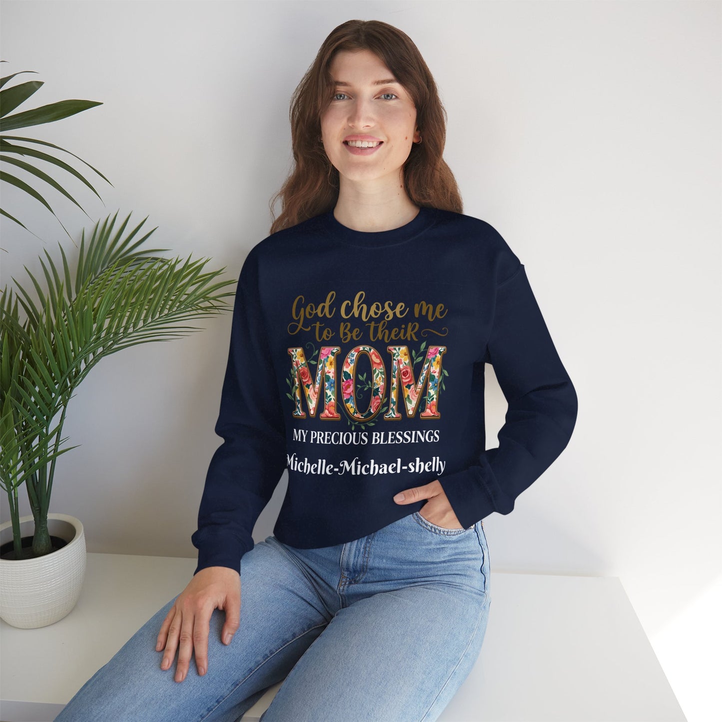 God Chose Me to Be Their Mom Personalized Sweatshirt | Christian hoodie | Custom Church Merch