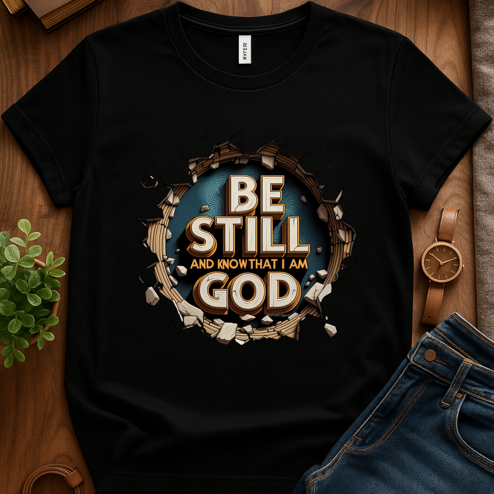 Be Still And Know I Am God V1 4500x5400 Print - Black