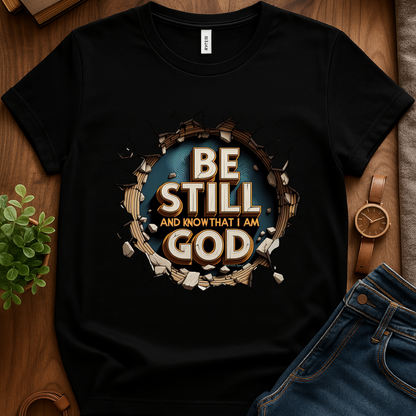 Be Still And Know I Am God V1 4500x5400 Print - Black