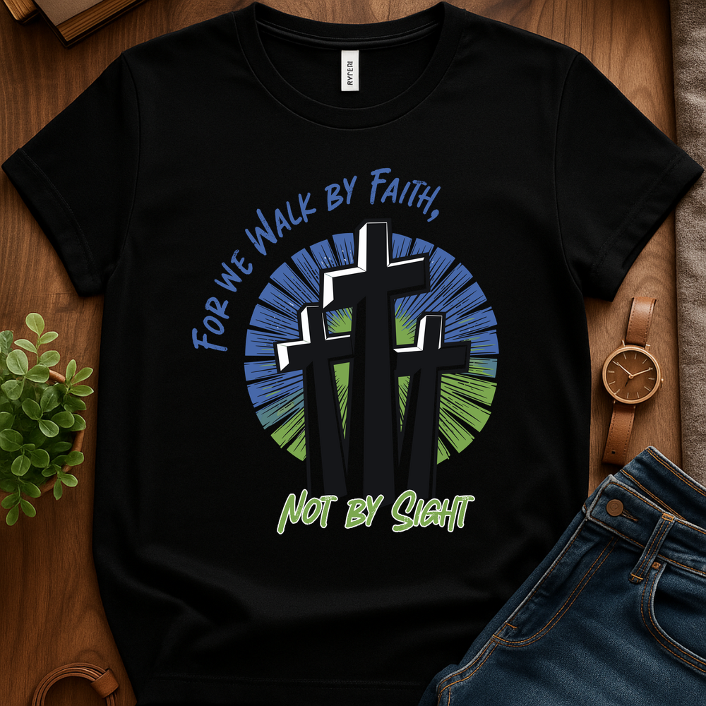 For We Walk By Faith V1 Print - Black