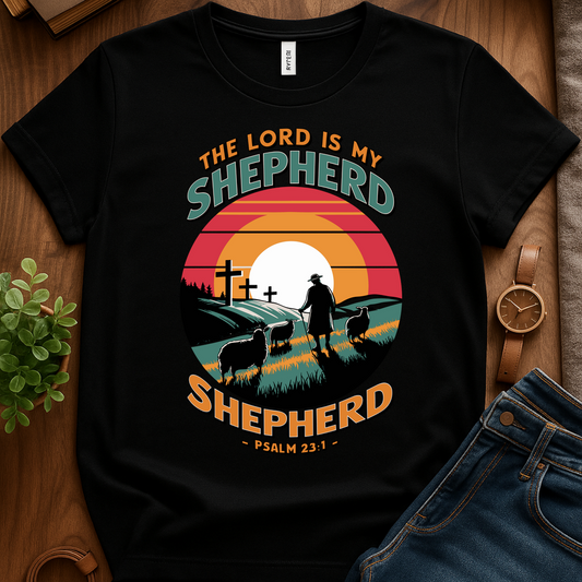 Lord Is My Shepherd V2a Print - Black
