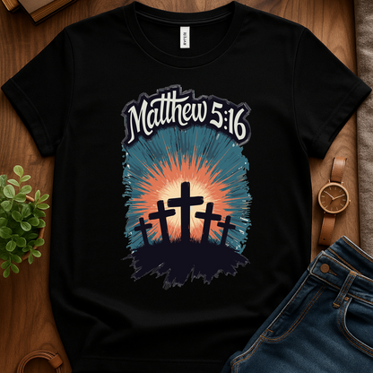 Matthew 5 16 V1 Print - Black