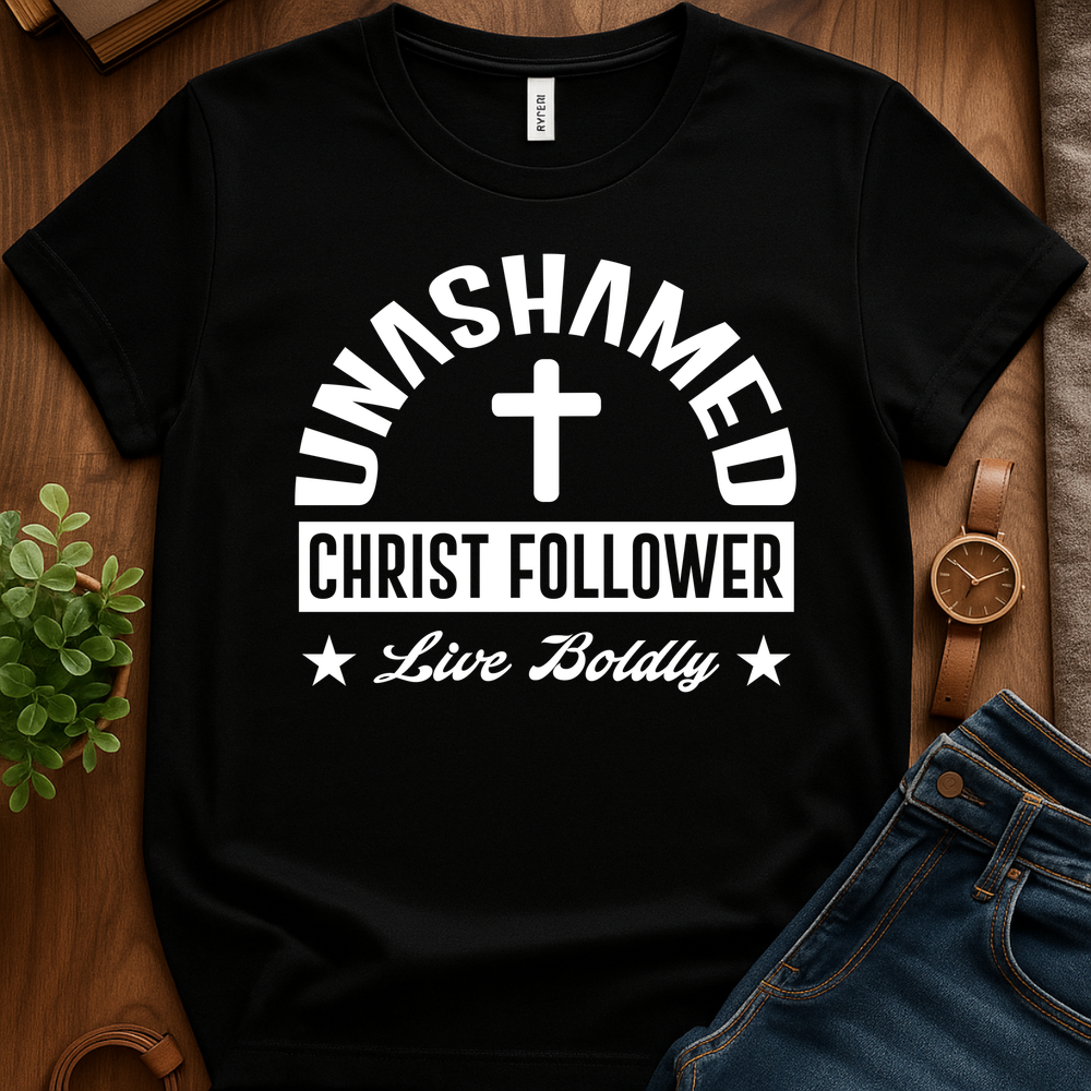 Unashamed Christ Follower V1b Print - Black