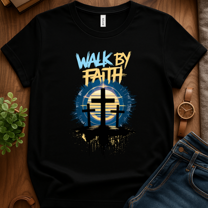 Walk By Faith V2b Print - Black