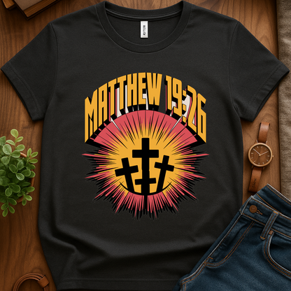 Mathew 19 26 V1 Print - Dark Heather