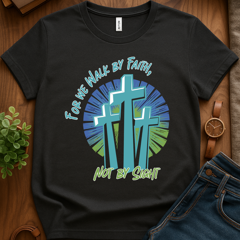 For We Walk By Faith V1b Print - Dark Heather