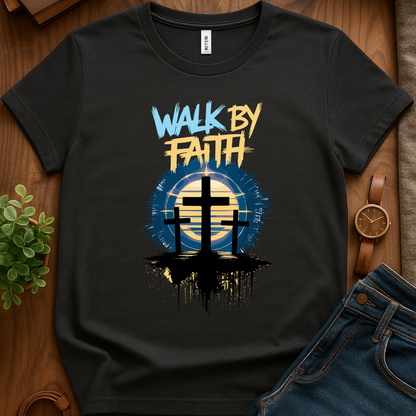 Walk By Faith V2b Print - Dark Heather