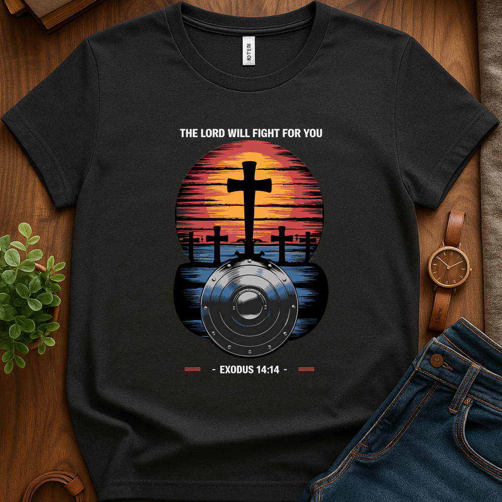 The Lord Will Fight For You V4 Print - Dark Heather