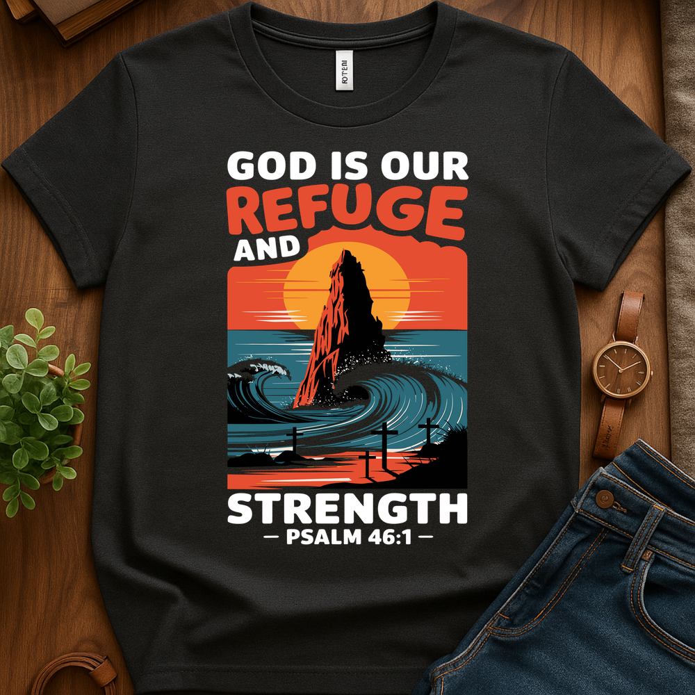 God Is Our Refuge V1b Print - Dark Heather