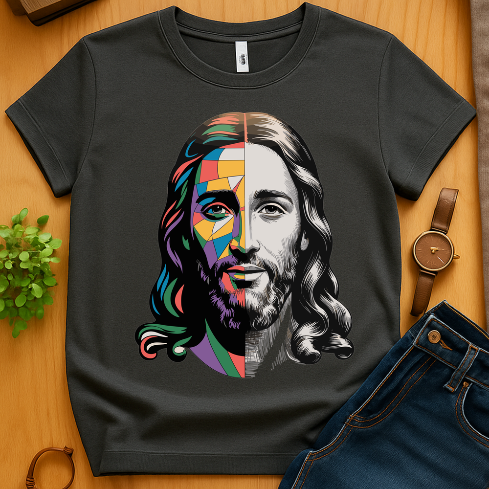 Jesus Colored And Sketched V1 - Dark Heather