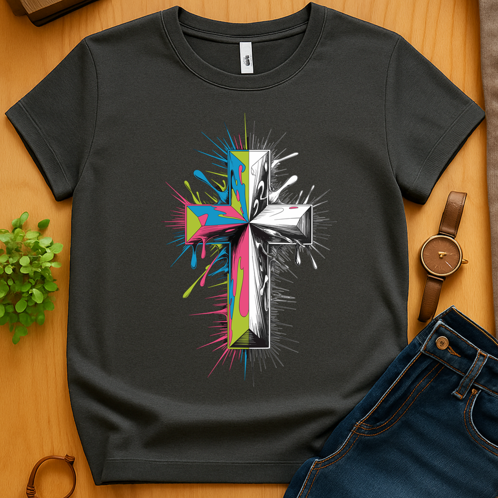 Cross Colored And Sketched V2 - Dark Heather