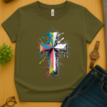 Cross Colored And Sketched V2 - Heather Military Green