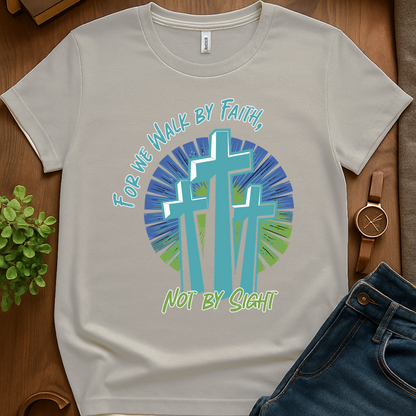 For We Walk By Faith V1b Print - Ice Grey