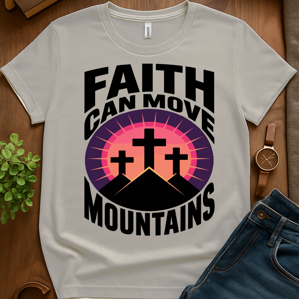Faith Moves Mountains V2b Print - Ice Grey
