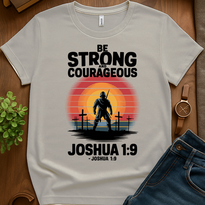 Be Strong And Courageous V1b Print - Ice Grey
