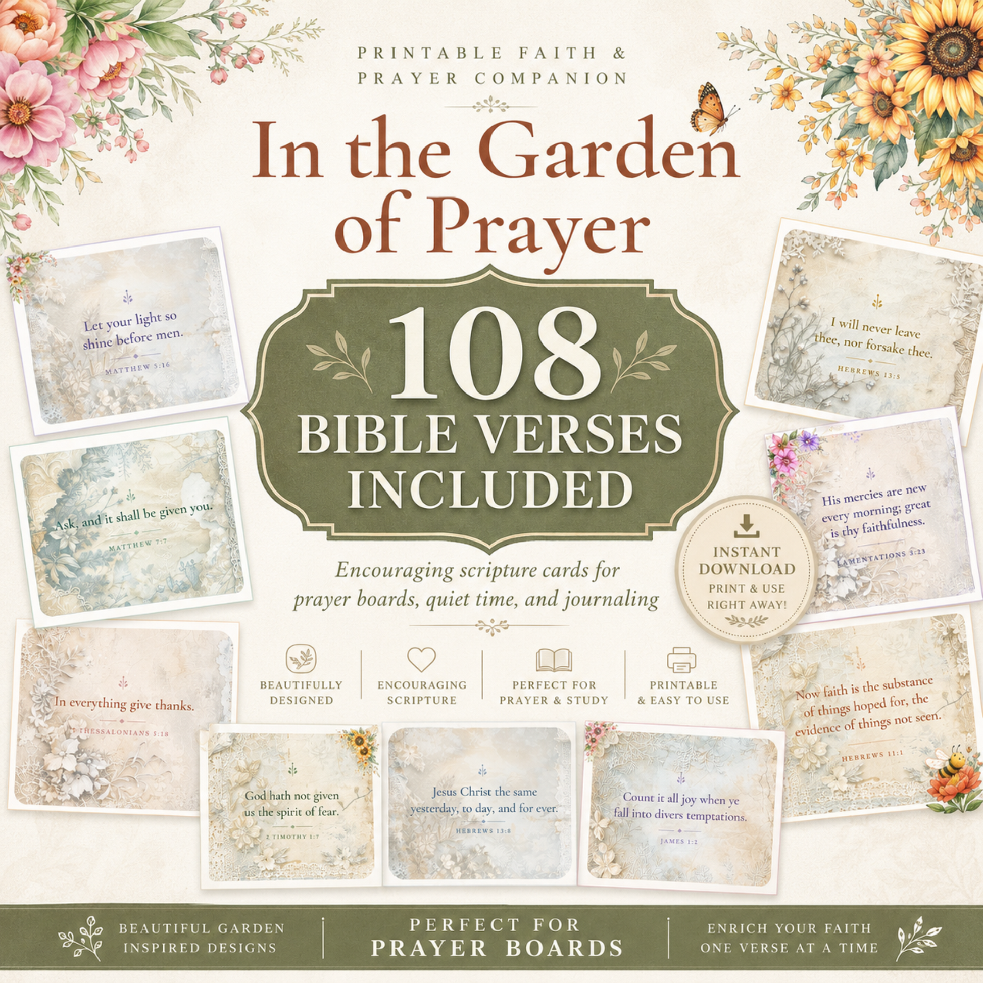 Printable Prayer Board Kit for Women | Christian digital download | Custom Church Merch