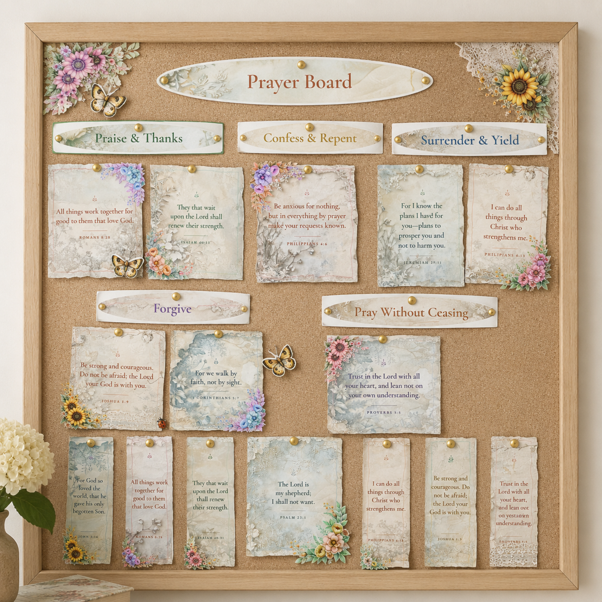 Printable Prayer Board Kit for Women | Christian digital download | Custom Church Merch