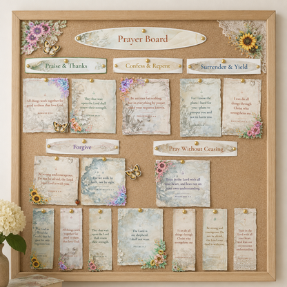 Printable Prayer Board Kit for Women | Christian digital download | Custom Church Merch