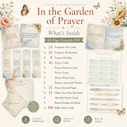 Printable Prayer Board Kit for Women | Christian digital download | Custom Church Merch