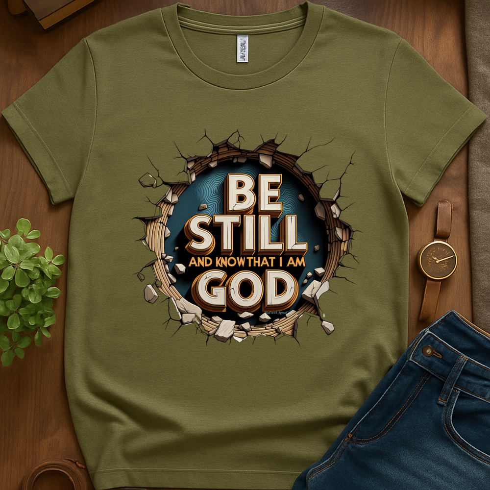 Be Still And Know I Am God V1 4500x5400 Print - Military Green