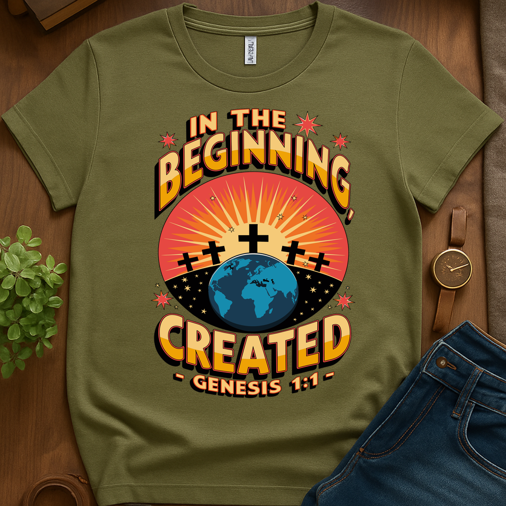 In The Beginning V1 Print - Military Green
