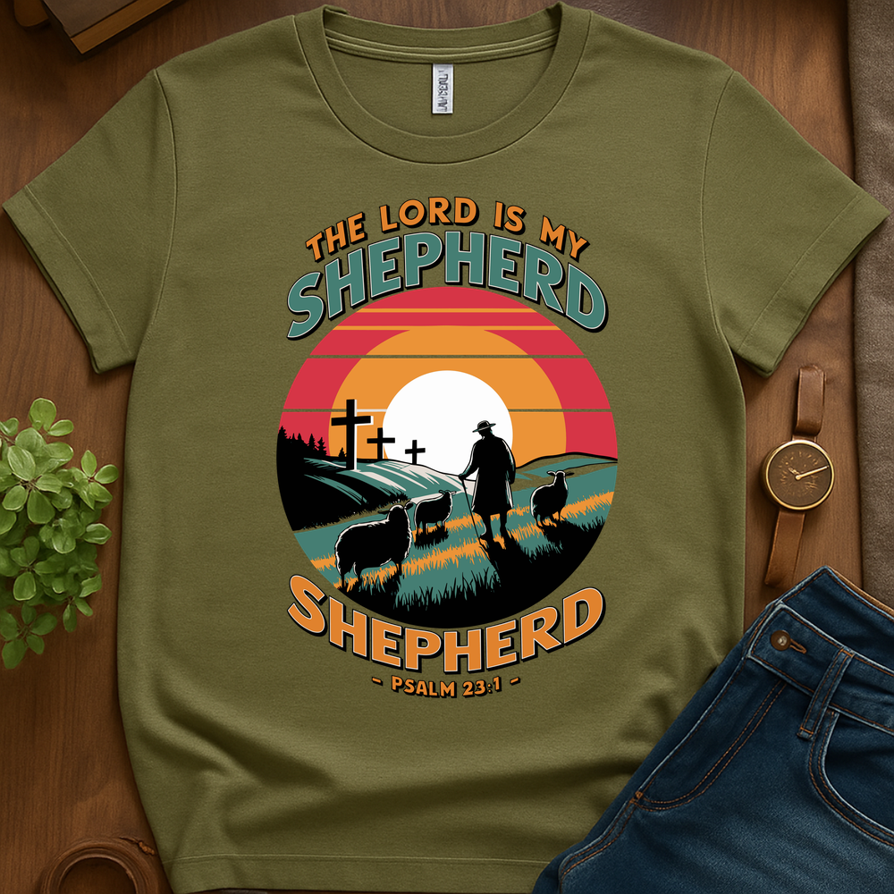 Lord Is My Shepherd V2a Print - Military Green