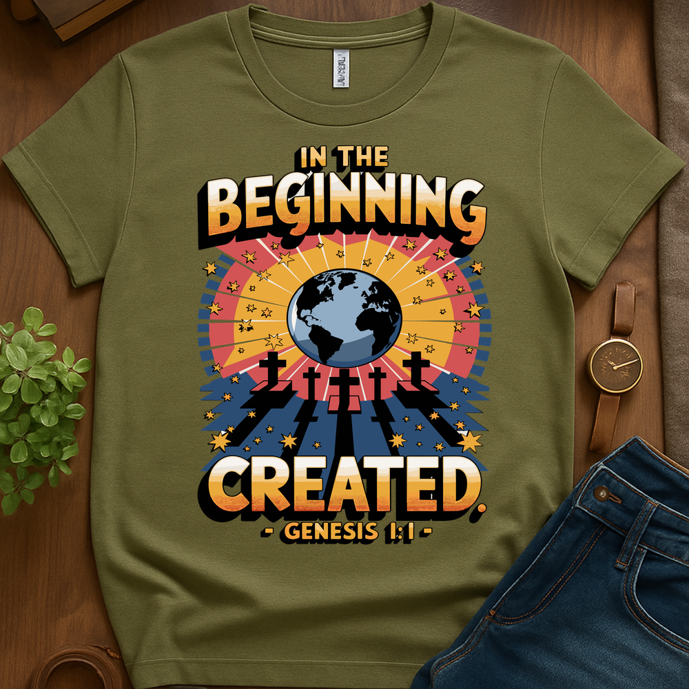 In The Beginning V2 Print - Military Green