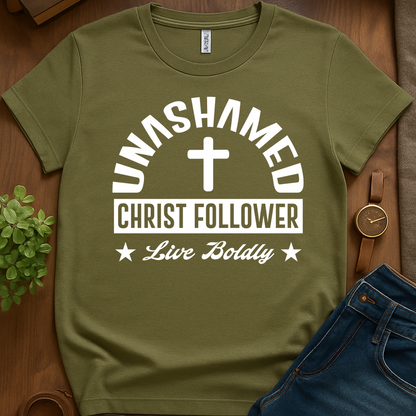 Unashamed Christ Follower V1b Print - Military Green