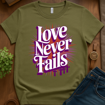 Love Never Fails V1b Print - Military Green