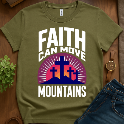 Faith Moves Mountains V1b Print - Military Green