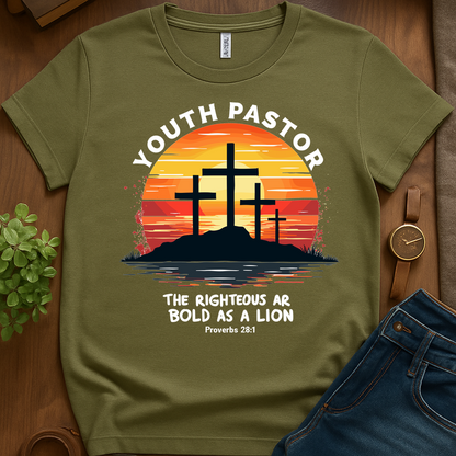 Youth Bold As A Lion V1 Blk Print - Military Green