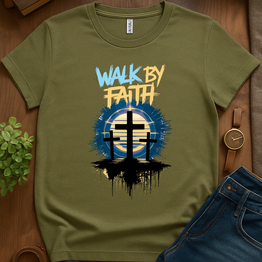 Walk By Faith V2b Print - Military Green