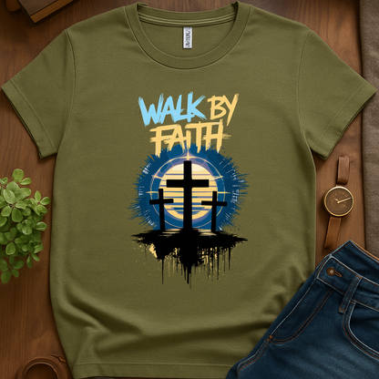 Walk By Faith V2b Print - Military Green