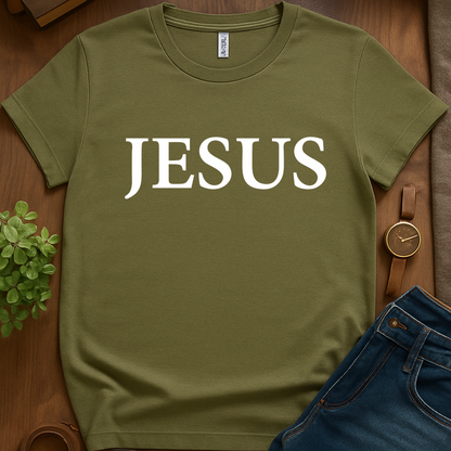 Text Only Jesus V1b - Military Green