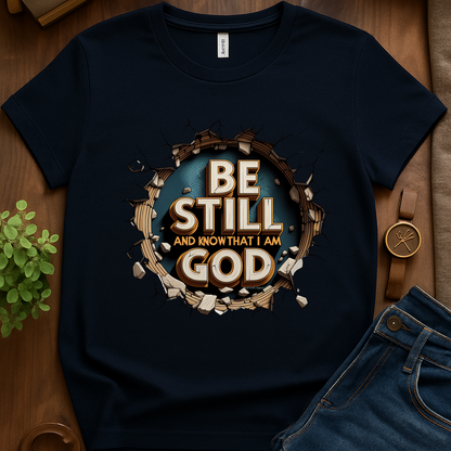Be Still And Know I Am God V1 4500x5400 Print - Navy