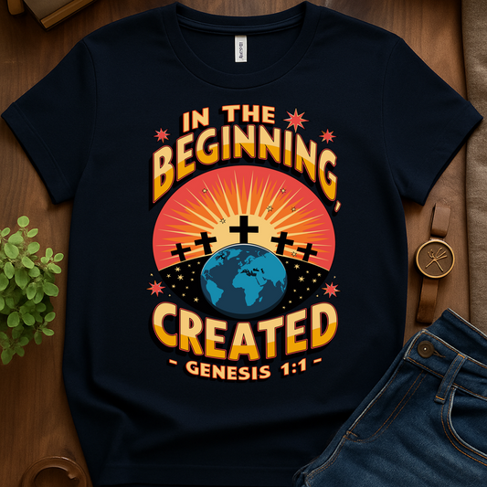 In The Beginning V1 Print - Navy