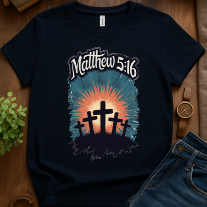 Matthew 5 16 V1 Print - Navy
