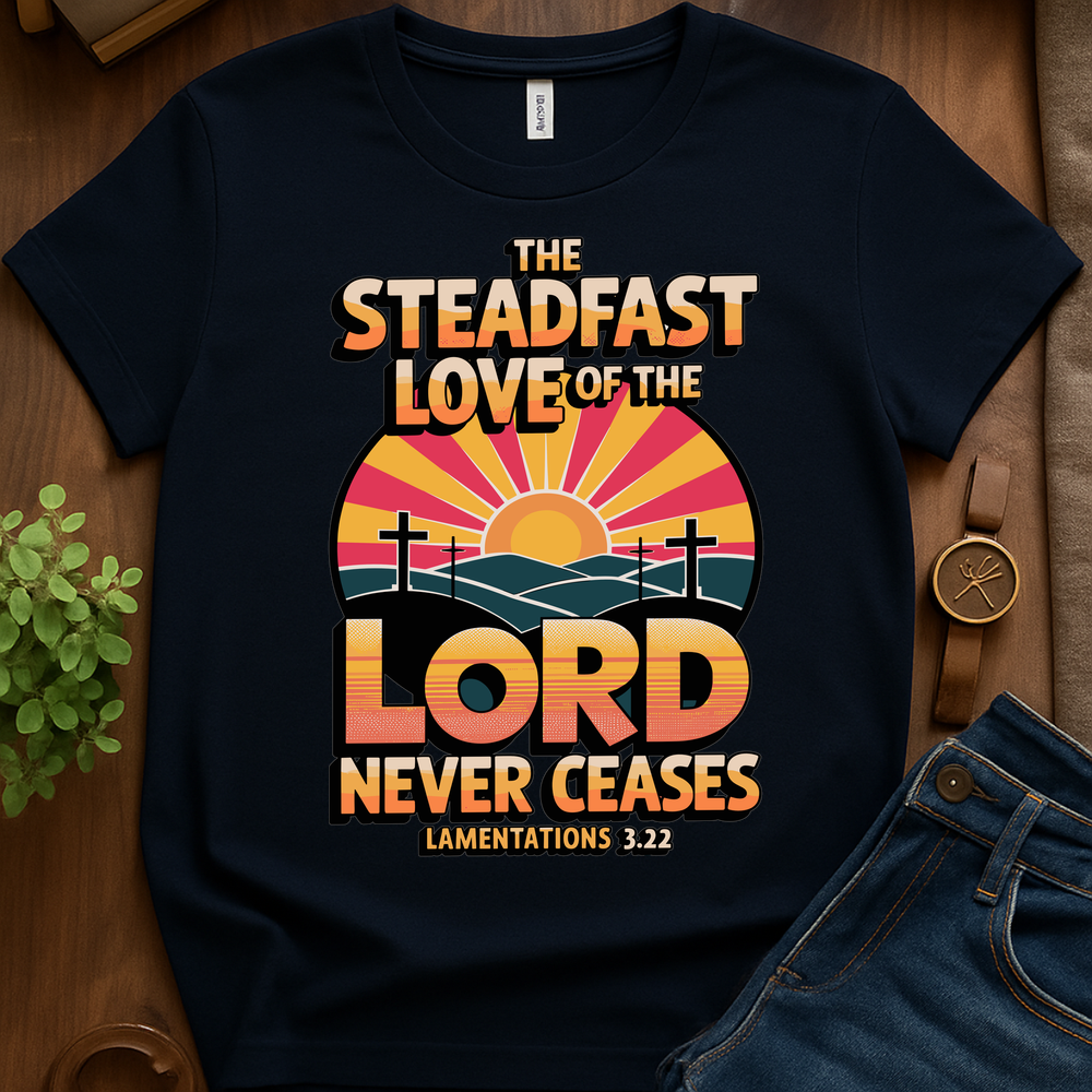 The Steadfast Love Of The Lord V1 Print - Navy