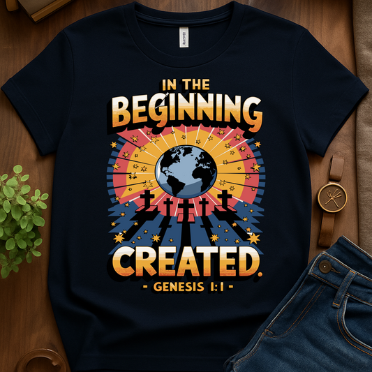 In The Beginning V2 Print - Navy