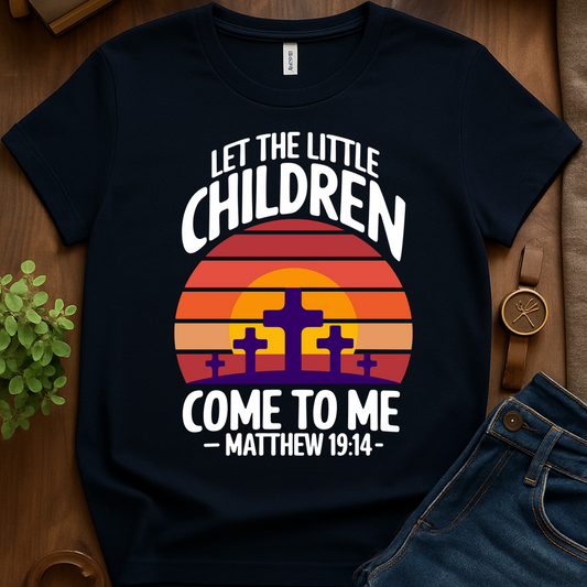 Let The Little Children V1b Print - Navy
