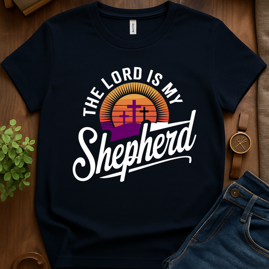 Lord Is My Sheperd V1b Print - Navy