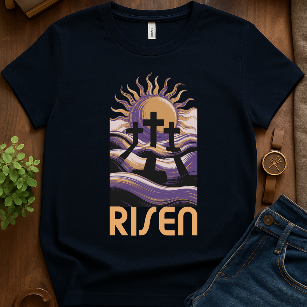 He Has Risen V1b Print - Navy