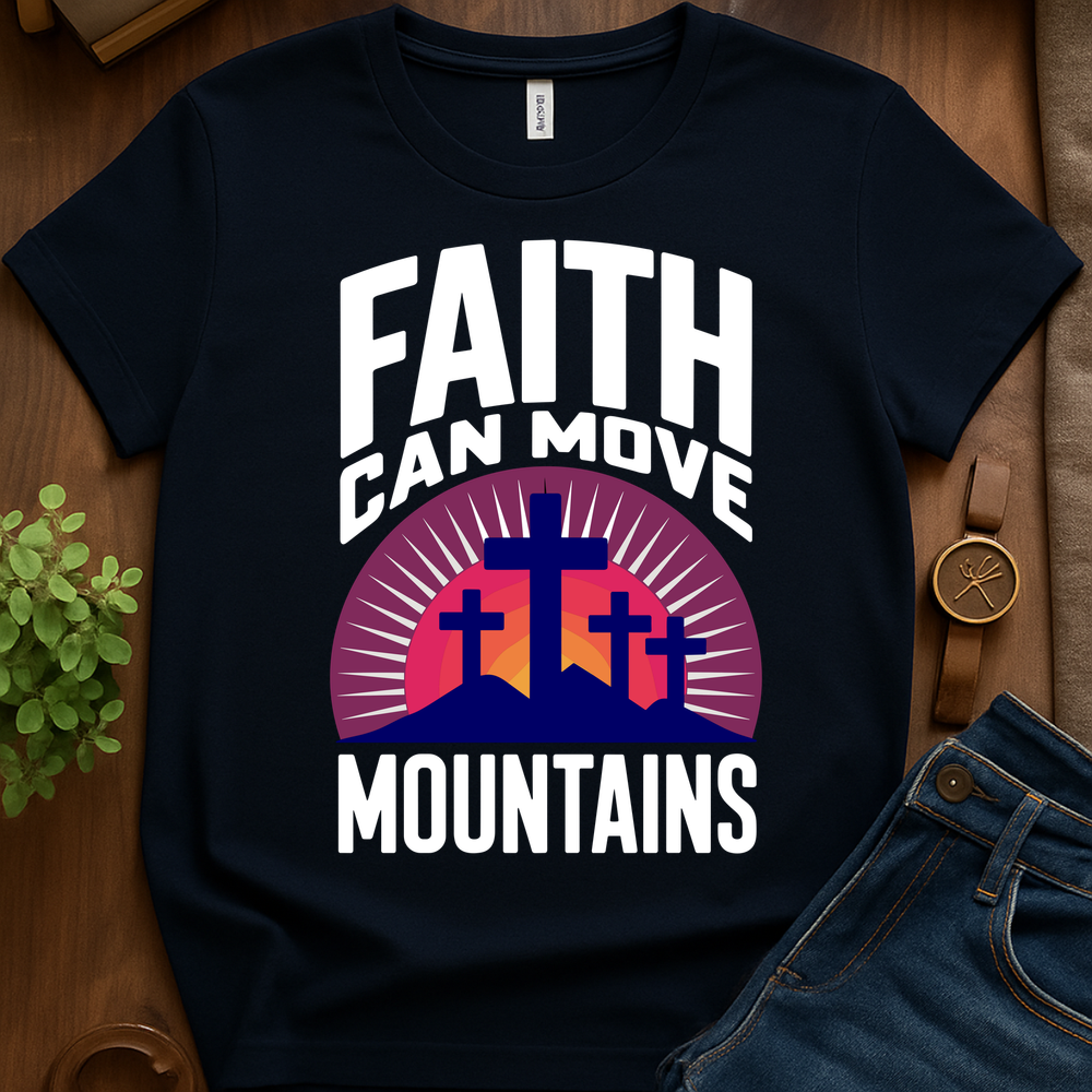 Faith Moves Mountains V1b Print - Navy