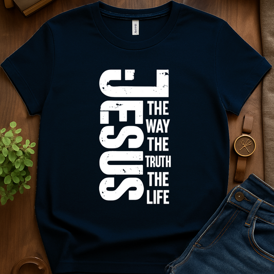 Text Jesus The Way The Life Vb - Navy