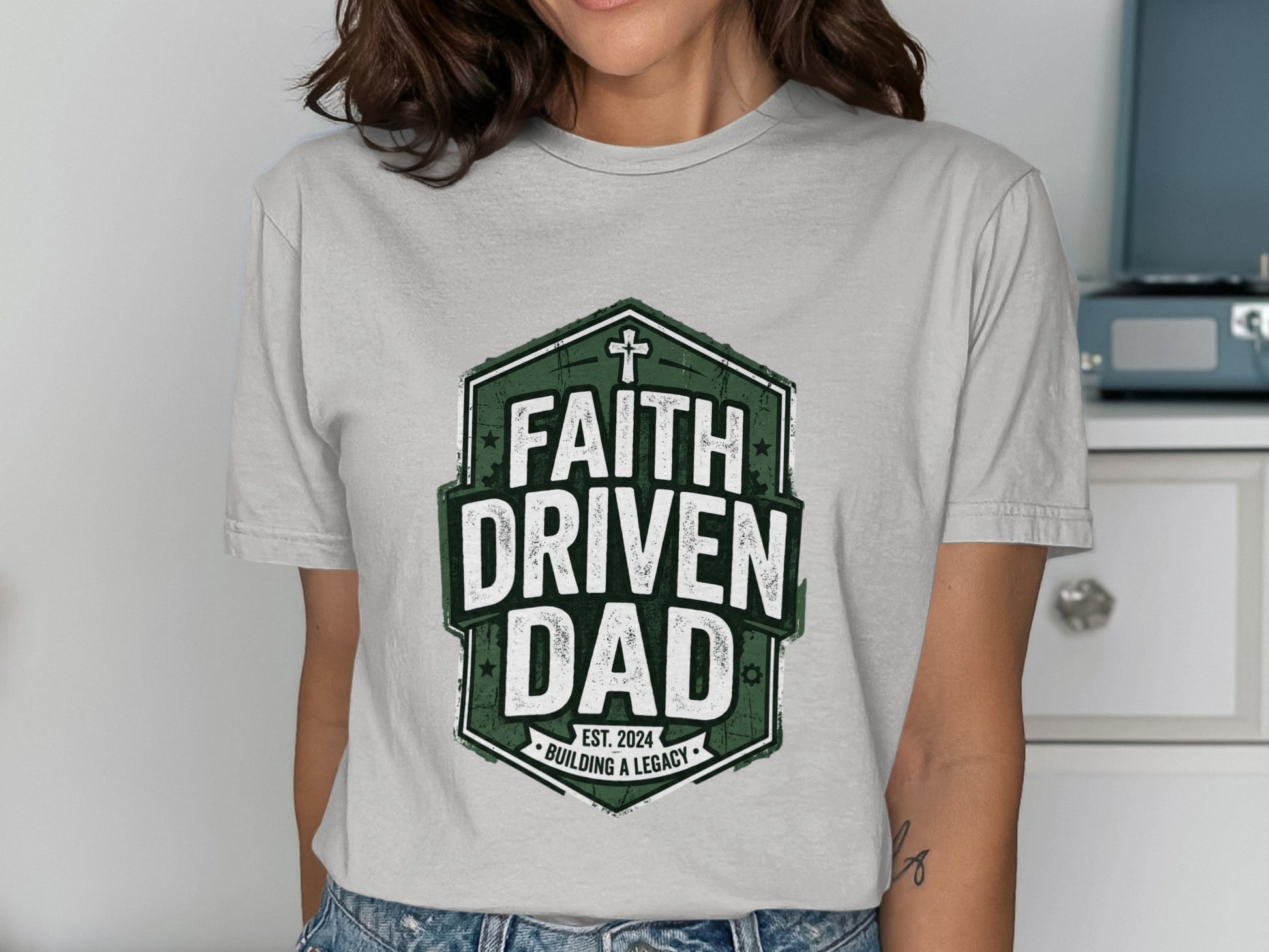 Faith Driven Dad EST. 2024 Building a Legacy shield logo.