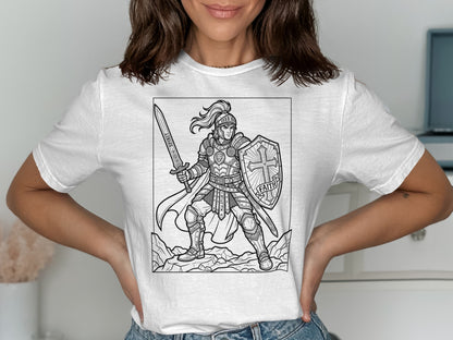 Armor of God T-Shirt Christian Faith Warrior Tee Spiritual Protection Apparel Religious Gift for Him Her Inspirational