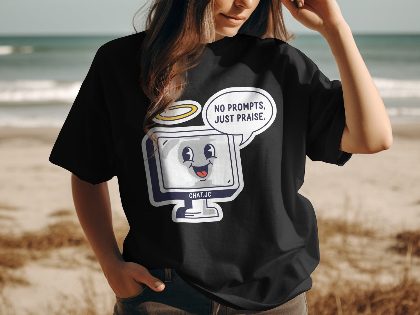 AI Monitor Halo No Prompts Just Praise Chat JC product type
