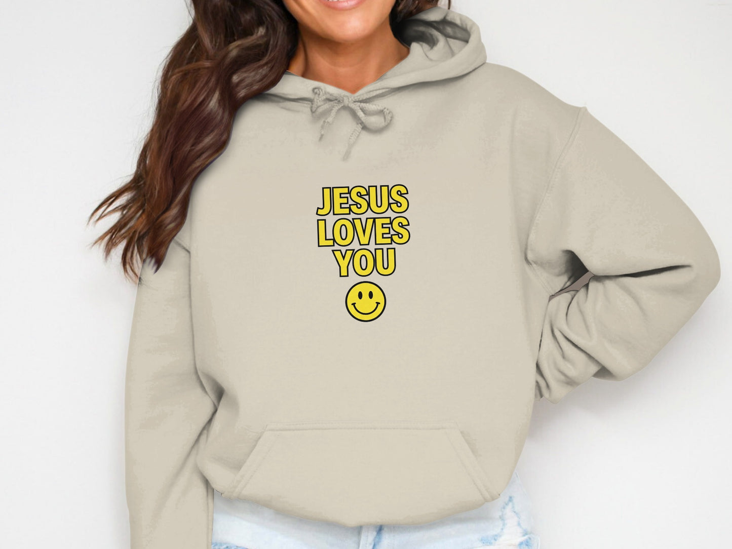 Jesus Loves You T-Shirt, Christian Faith Shirt, Religious Smiley Face Tee, Inspirational Message Top, Positive Gospel Apparel, Spiritual